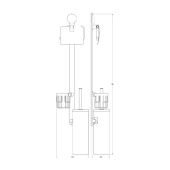 Штанга с 3-мя аксессуарами для туалета 80 cm ARTWELLE Harmonie HAR 055, хром