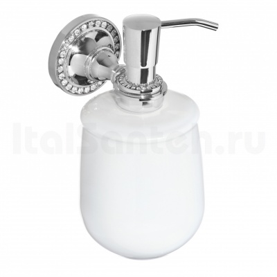 Дозатор жидкого мыла настенный Swarovski H1417K хром/керамика