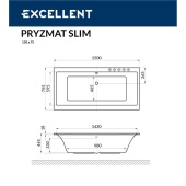 Ванна EXCELLENT Pryzmat Slim 150x75