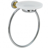 Полотенцедержатель-кольцо с мыльницей Eurolegno Manhattan хром - золото