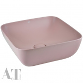 Раковина накладная квадратная 42 cm AeT Elite Squre L602 цвет розовый матовый