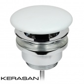 Донный клапан 1"1/4 с накладкой из керамики KERASAN 923301 цвет белый