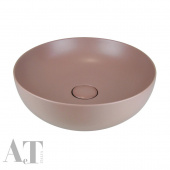 Раковина накладная круглая 45 cm AeT Elite Round L615цвет розовый матовый