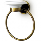 Полотенцедержатель-кольцо с мыльницей Eurolegno Old Line орех-бронза