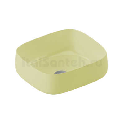 Раковина накладная 46 cm ArtCeram Сognac Quadro COL007 12 00, цвет giallo zinco