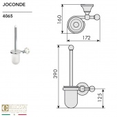 Ёршик для унитаза настенный Bellosta Joconde 05-4065 бронза/керамика