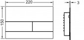 Металлическая панель смыва унитаза TECEsquare II для системы с двойным смывом 9240830