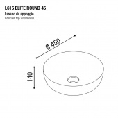 Раковина накладная круглая 45 cm AeT Elite Round L615 цвет белый матовый