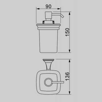 Дозатор для жидкого мыла настенный  Boston H1521 хром