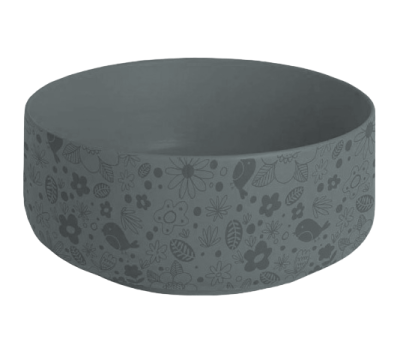 Раковина накладная 42 cm ArtCeram Сognac  COL001 15 87, цвет grigio oliva/декор LOL