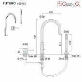 Смеситель для ванны Giulini Futuro на борт ванны золото F6565BDO