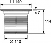 Декоративная решетка TECEdrainpoint S, 150 мм, в стальной рамке, с монтажным элементом 3660004