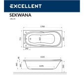 Ванна EXCELLENT Sekwana 170x75