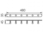 GIALETTA Планка с 6-ю крючками L47,5 см., хром