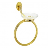 Полотенцедержатель-кольцо с мыльницей Eurolegno Alba золото