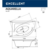Ванна EXCELLENT Aquarella 150x100 (лев.)