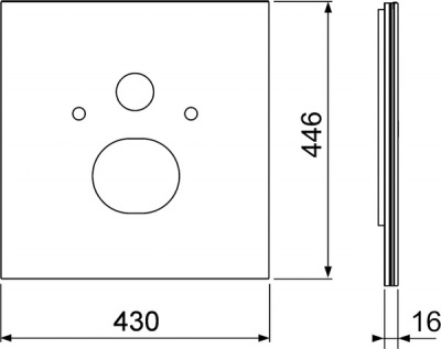 Стеклянная панель TECElux для установки унитазов-биде (Duravit и т. п.), нижняя, стекло белое