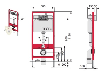 Комплект для установки подвесного унитаза TECEbase 2.0 с панелью смыва ТЕСЕloop хром (K440921)