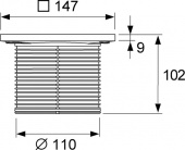 Декоративная решетка TECEdrainpoint S, 150 мм, в пластиковой рамке, с монтажным элементом 3660003