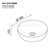 Раковина накладная круглая 50 cm AeT Elite Round L601T0R0V0105 цвет черный матовый