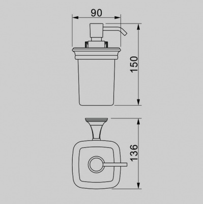 Дозатор для жидкого мыла настенный  Boston H1521K хром/керамика