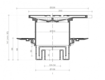 Точечный трап Pestan 13000021 Confluo Standard 20х20 Vertical Angle