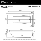 Ванна WHITECROSS Wave 120x70 акрил