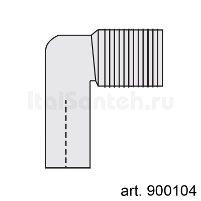 Труба техническая регулируемая 90° для выпуска в пол KERASAN 900104 цвет белый