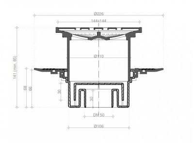 Точечный трап Pestan 13000019 Confluo Standard 15х15 Vertical Square